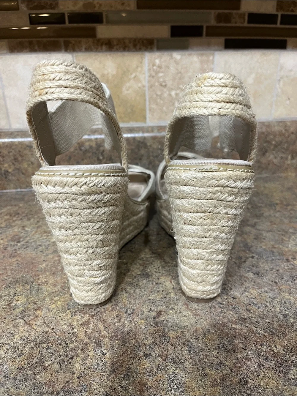Steve Madden Espadrille Wedge Sandals Women Sz 6 Cream Natural Boho Summer